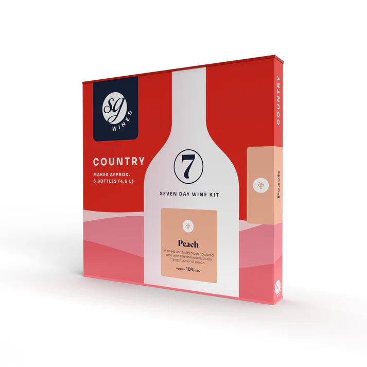 Peach Country Wine Kit (6 Bottle Kit) -requires 670g dextrose to be added
