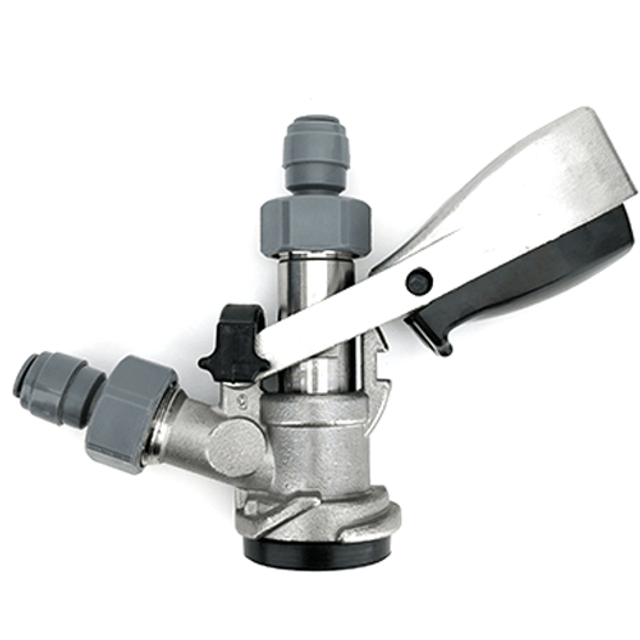 Keg Coupler - D-Type Stainless with Duotight Fittings (o/s from suppliers)