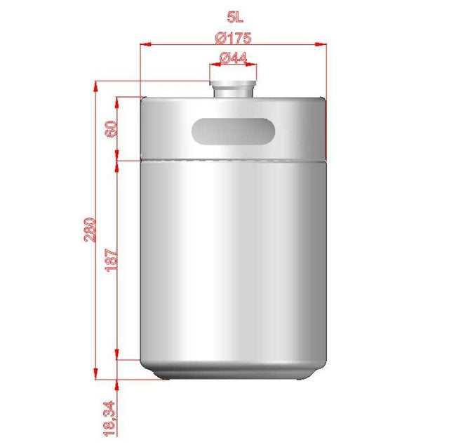 KL 5 Litre Mini Keg (NO Tapping Head)- KL06361