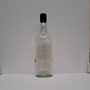 1125ml Glass Spirit Bottle & Black Plastic Wadded Cap ***Please read shipping conditons