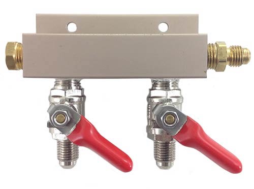 CO2 Distributor with MFL - 2 Way Outlet
