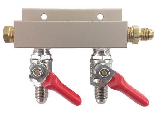 CO2 Distributor with MFL - 2 Way Outlet